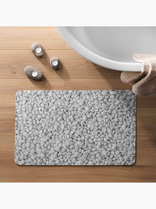 Tapis de bain ultra-absorbant imprimé galet antidérapant - Kiabi