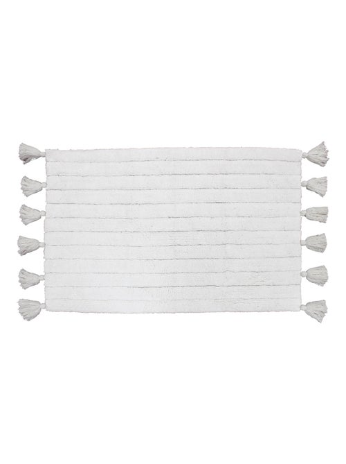 Tapis de bain uni et à pompons - Kiabi