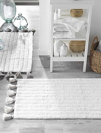 Tapis de bain uni et à pompons