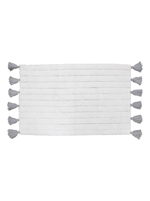 Tapis de bain uni et à pompons - Kiabi