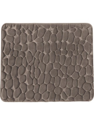 Tapis De Bain Uni Mousse À Mémoire De Forme 50x80cm Mineral