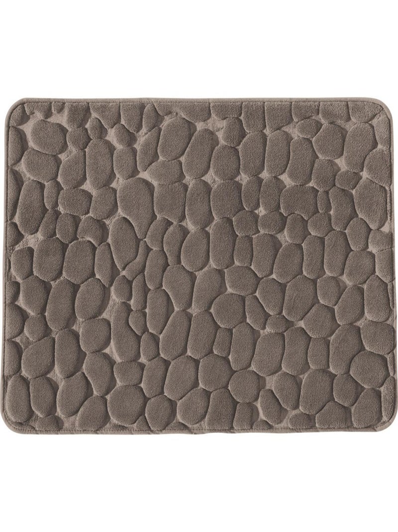 Tapis De Bain Uni Mousse À Mémoire De Forme 50x80cm Mineral Marron - Kiabi