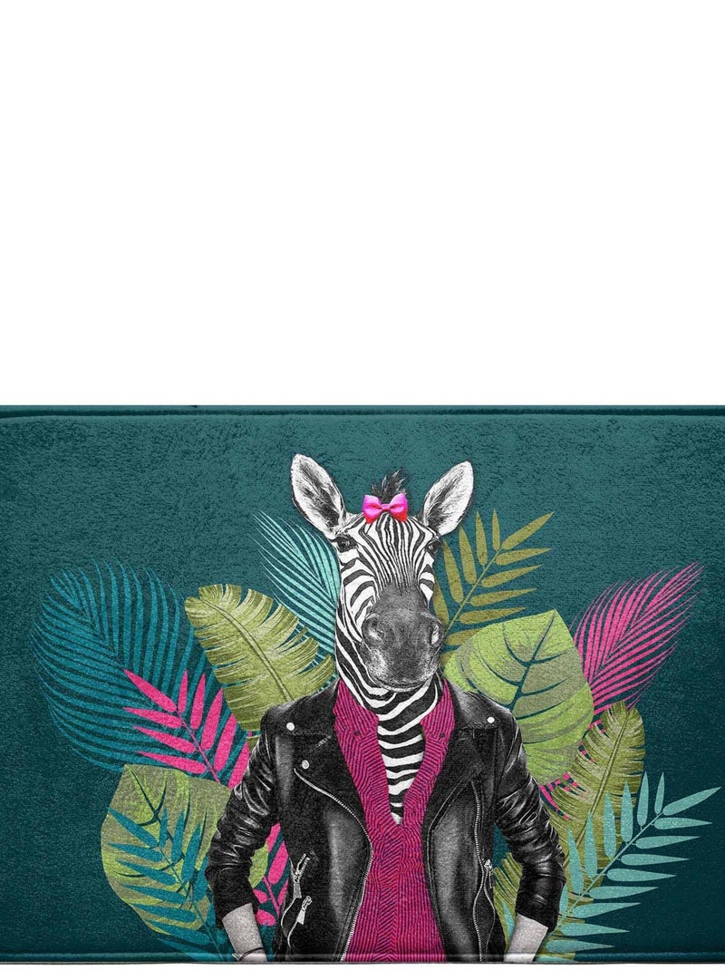 Tapis de bain Zebre attitude Vert - Kiabi
