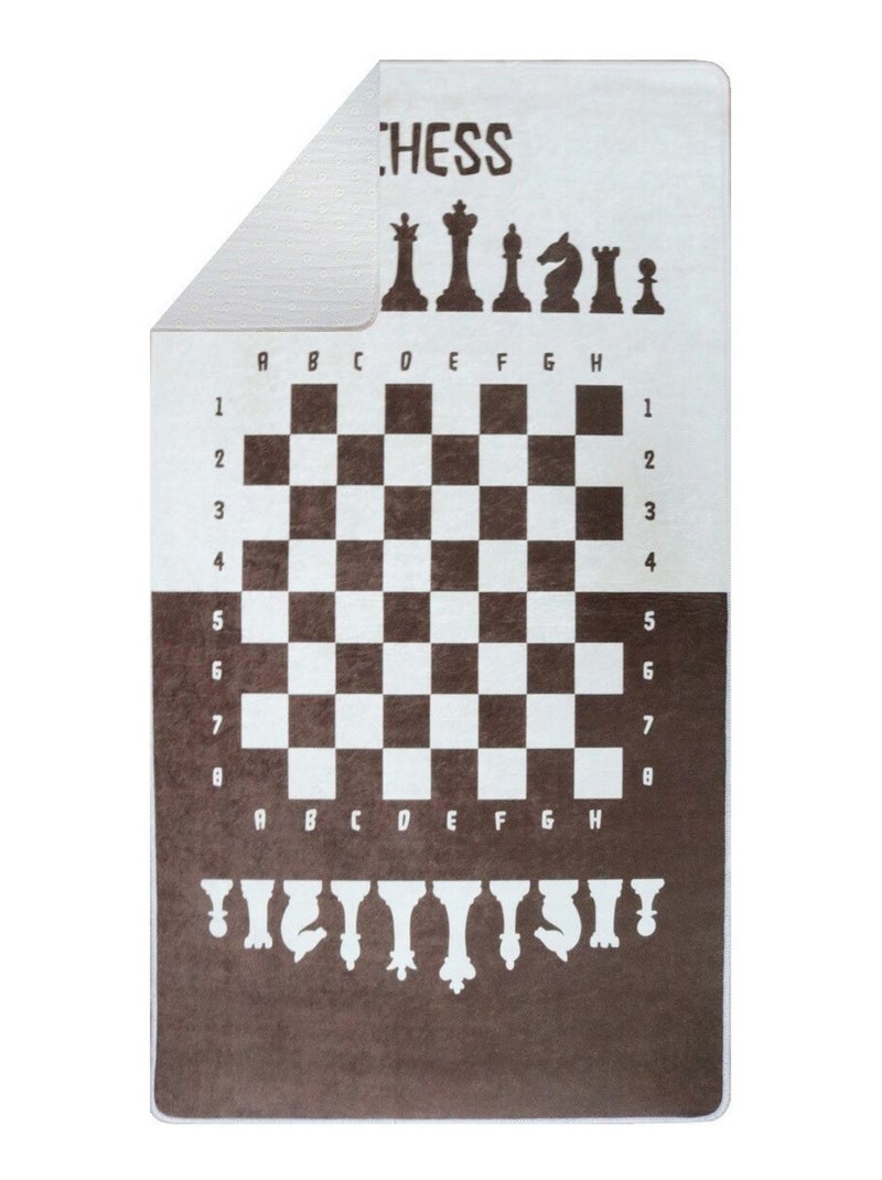 Tapis de chambre Echec Marron - Kiabi