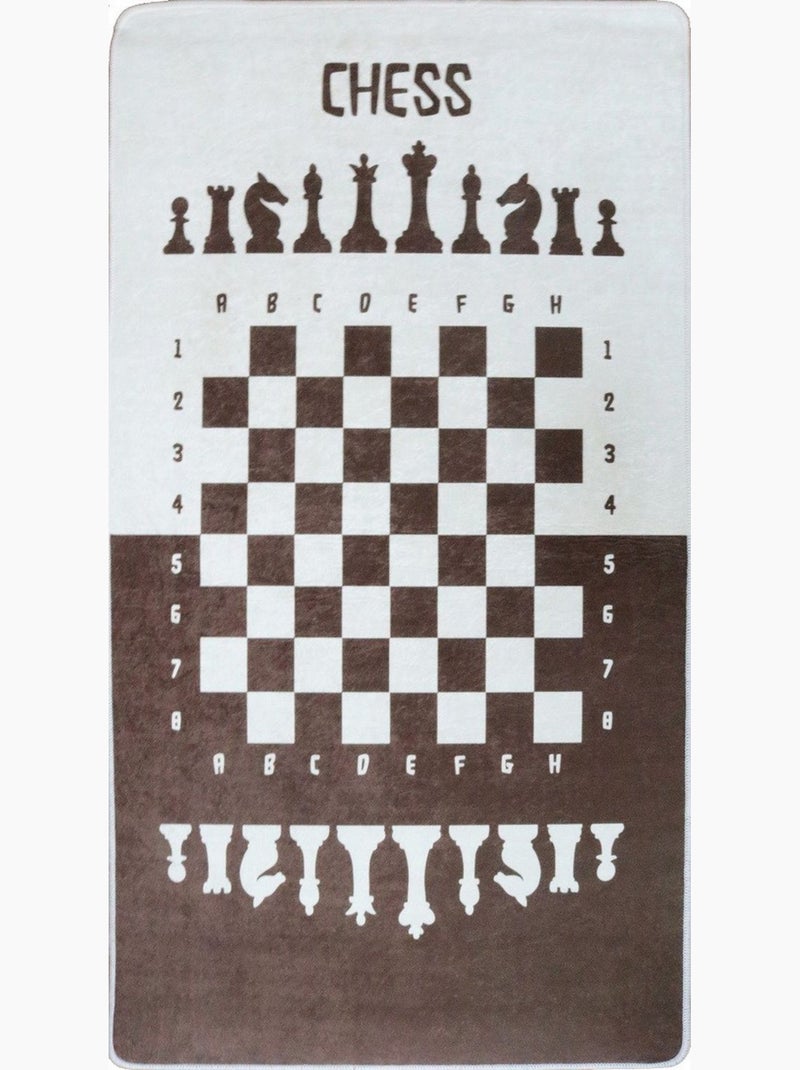 Tapis de chambre Echec Marron - Kiabi