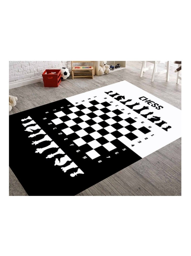 Tapis de chambre Echec Noir Noir - Kiabi