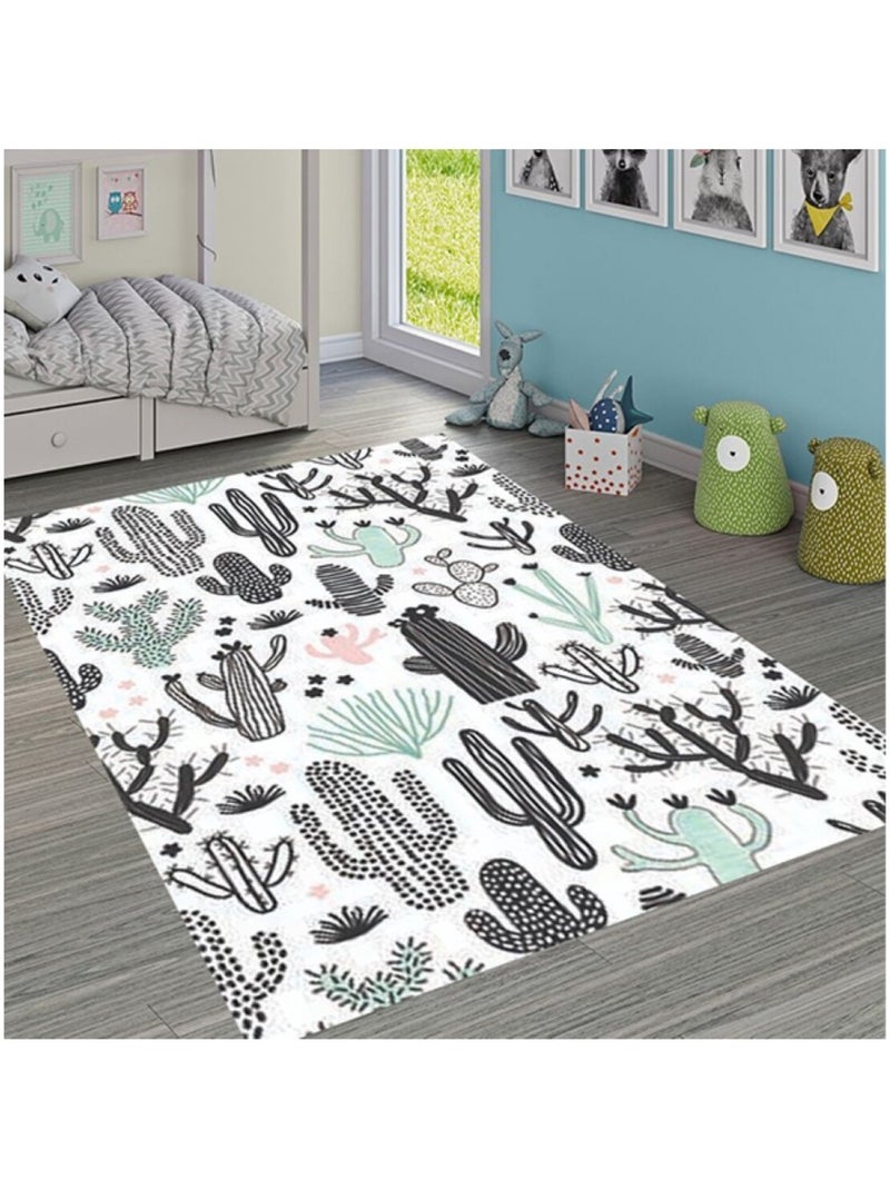 Tapis de chambre Enfant CACTUS Blanc - Kiabi
