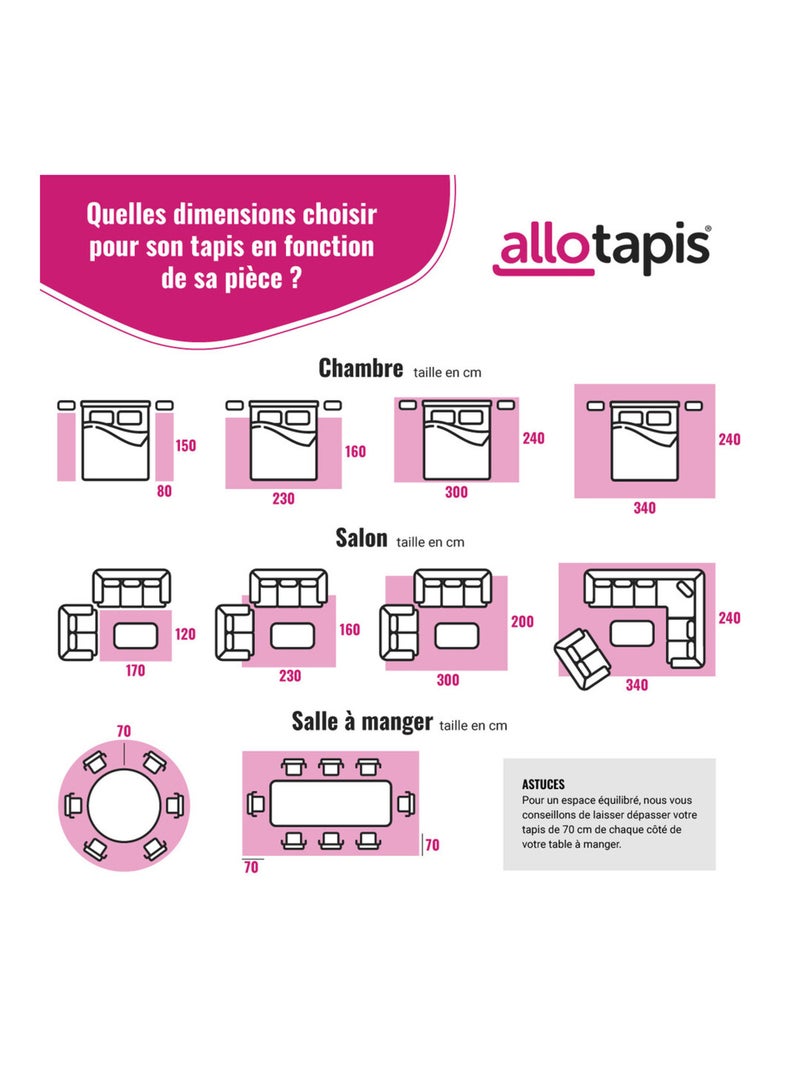 Tapis de chambre enfant effet 3D Geomet Argenté - Kiabi