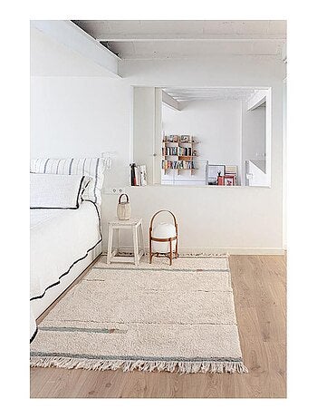 Tapis de chambre enfant en coton fait main lavable en machine Lanes