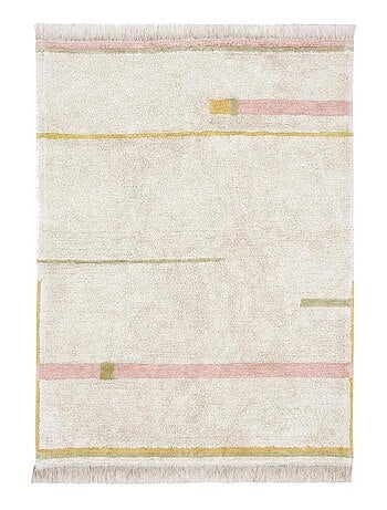 Tapis de chambre enfant en coton fait main lavable en machine Lanes