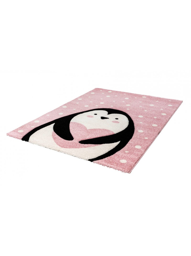 Tapis de chambre enfant rose effet 3D Ava Noir Rose - Kiabi