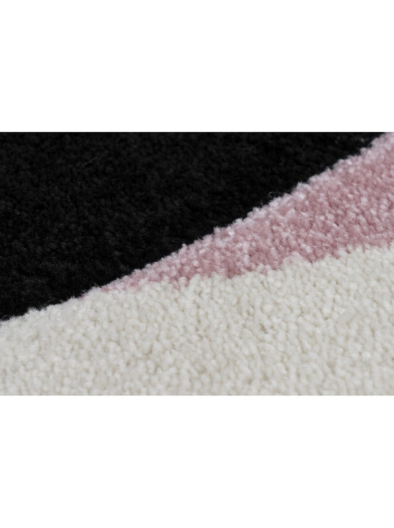 Tapis de chambre enfant rose effet 3D Ava Noir Rose - Kiabi