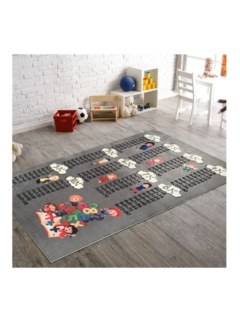 Tapis de chambre Multiplication gris anthracite - Kiabi