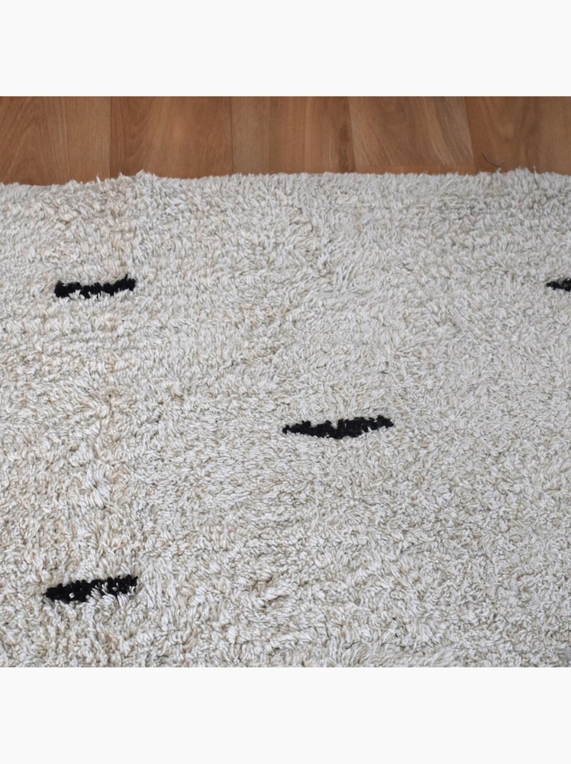 Tapis de couloir 100% coton traits Beige clair - Kiabi