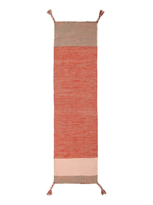 Tapis de couloir design en laine à franges Anu - Kiabi