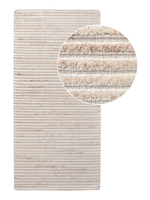 Tapis de couloir Mango - Tapis de couloir, tufté main, ivoire 80x180 cm - Kiabi