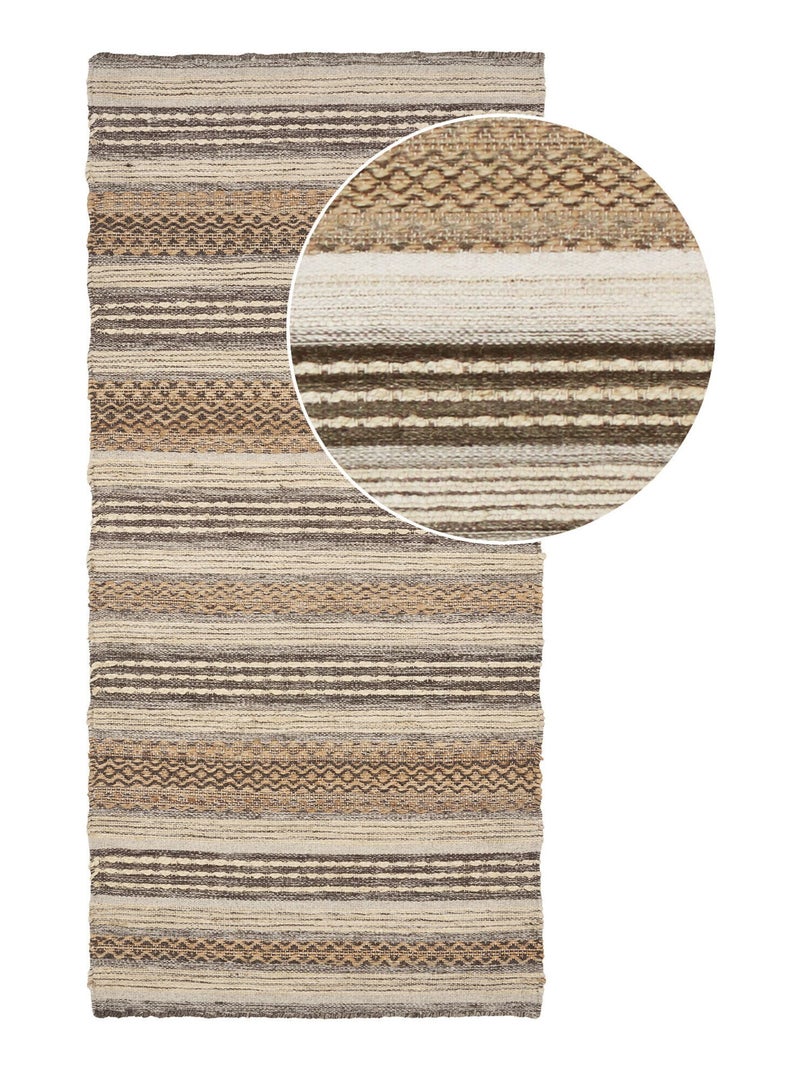 Tapis de couloir Morena - Tapis de couloir tissé à la main, nature/gris 80x180 cm Marron/Moka/Blush Beige - Kiabi