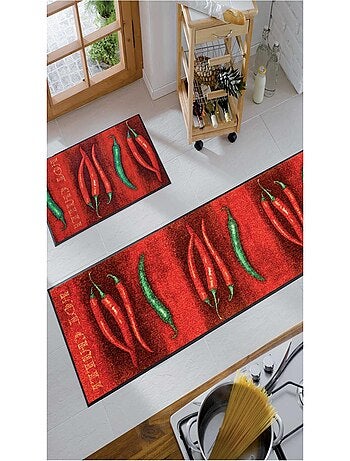 Tapis de couloir tissé motif floral HOTLI