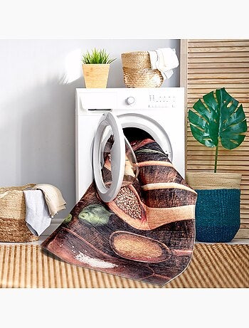 Tapis de Cuisine Antidérapant Epices sur Bois - 120x170 / Multicolore