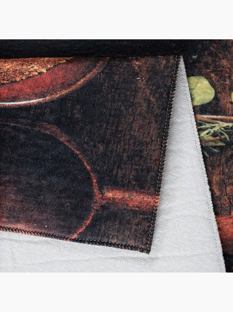 Tapis de Cuisine Antidérapant Epices sur Bois - 120x170 / Multicolore Multicolore - Kiabi