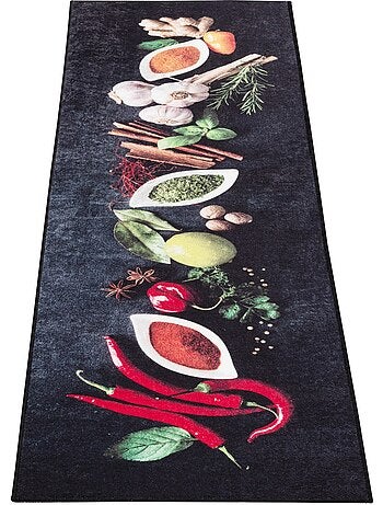 Tapis de Cuisine Antidérapant Motif Épices & Piments