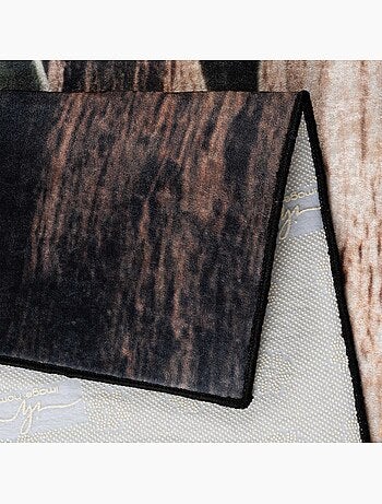 Tapis de Cuisine Antidérapant "Olives et Bois" - 65x180 / Marron
