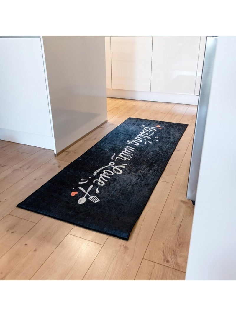 Tapis de cuisine CAIMAS Noir Noir - Kiabi