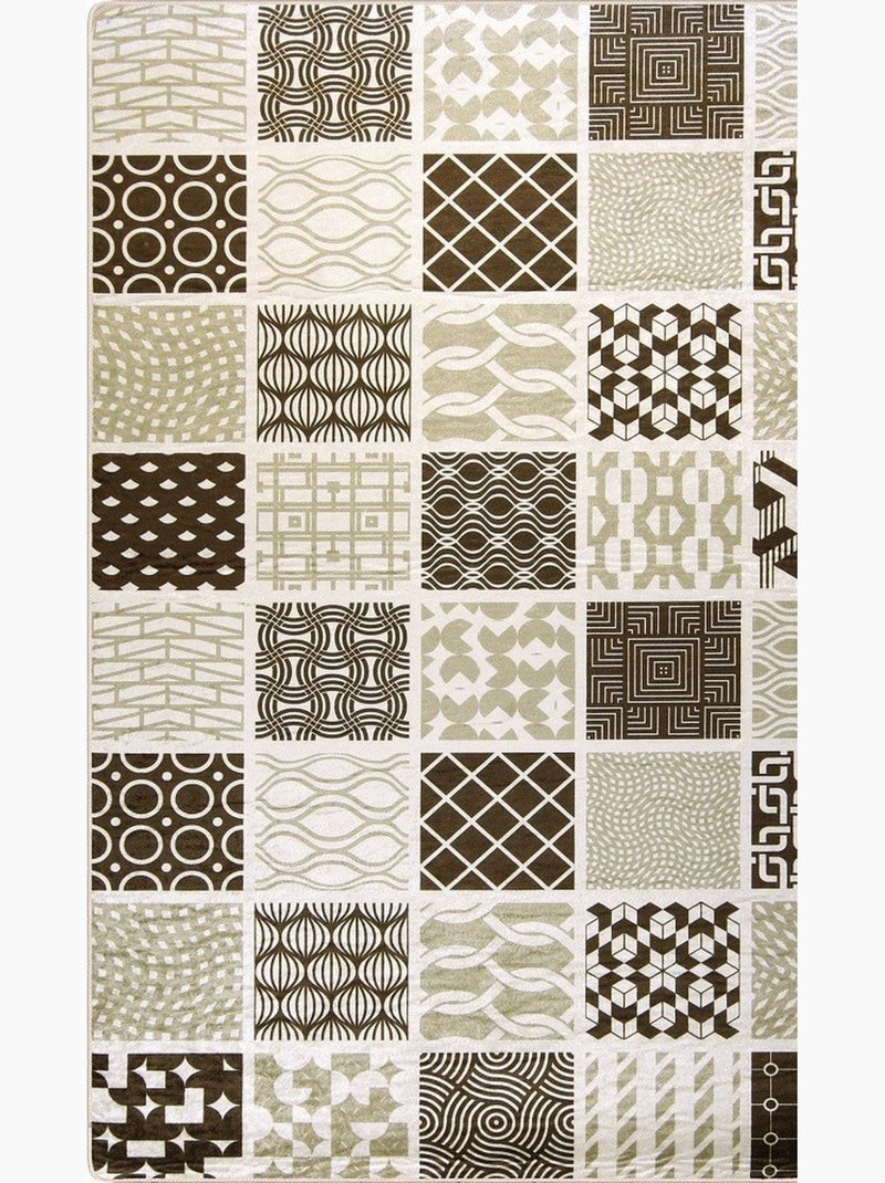Tapis de Cuisine Carreaux de Ciment Marron - Kiabi