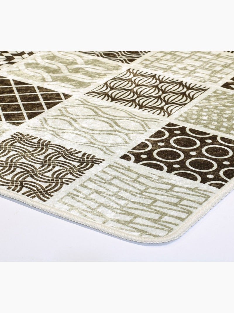 Tapis de Cuisine Carreaux de Ciment Marron - Kiabi