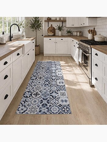 Tapis de cuisine en PVC motif floral PVC KIT