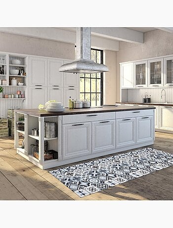 Tapis de cuisine en PVC motif floral PVC KIT