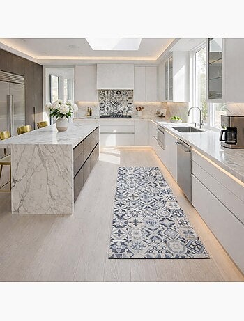 Tapis de cuisine en PVC motif floral PVC KIT