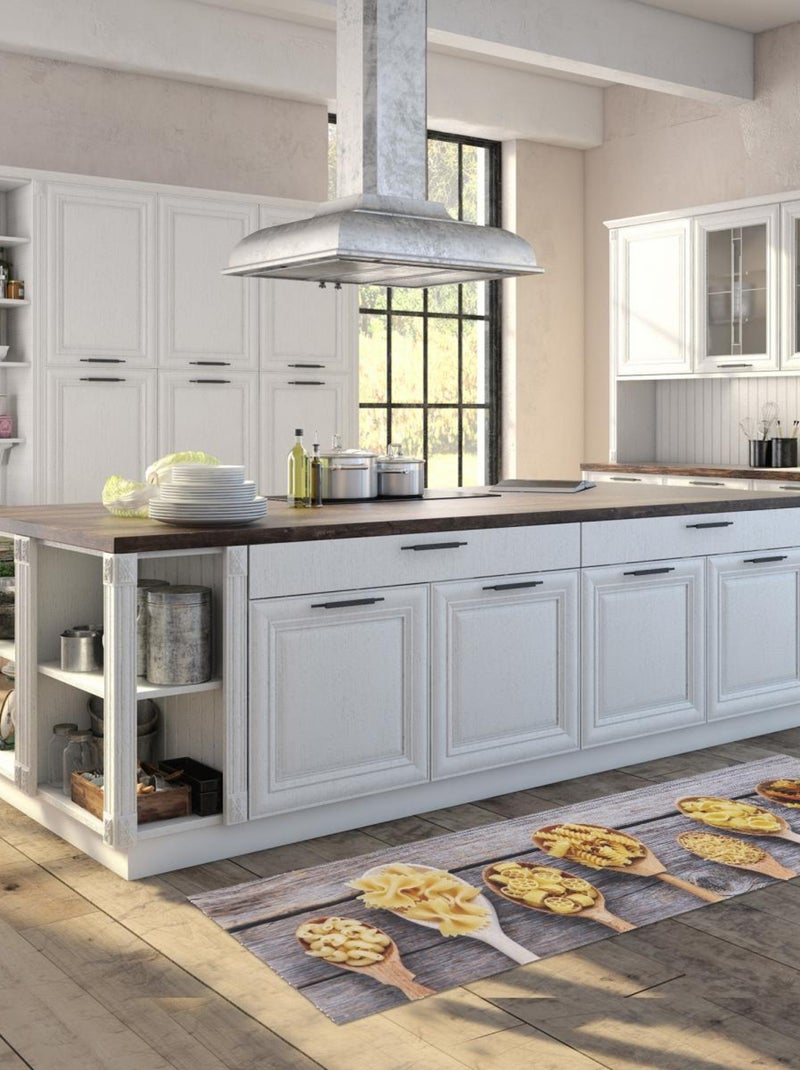 Tapis de cuisine en PVC motif fresque KITCHCUI Gris - Kiabi