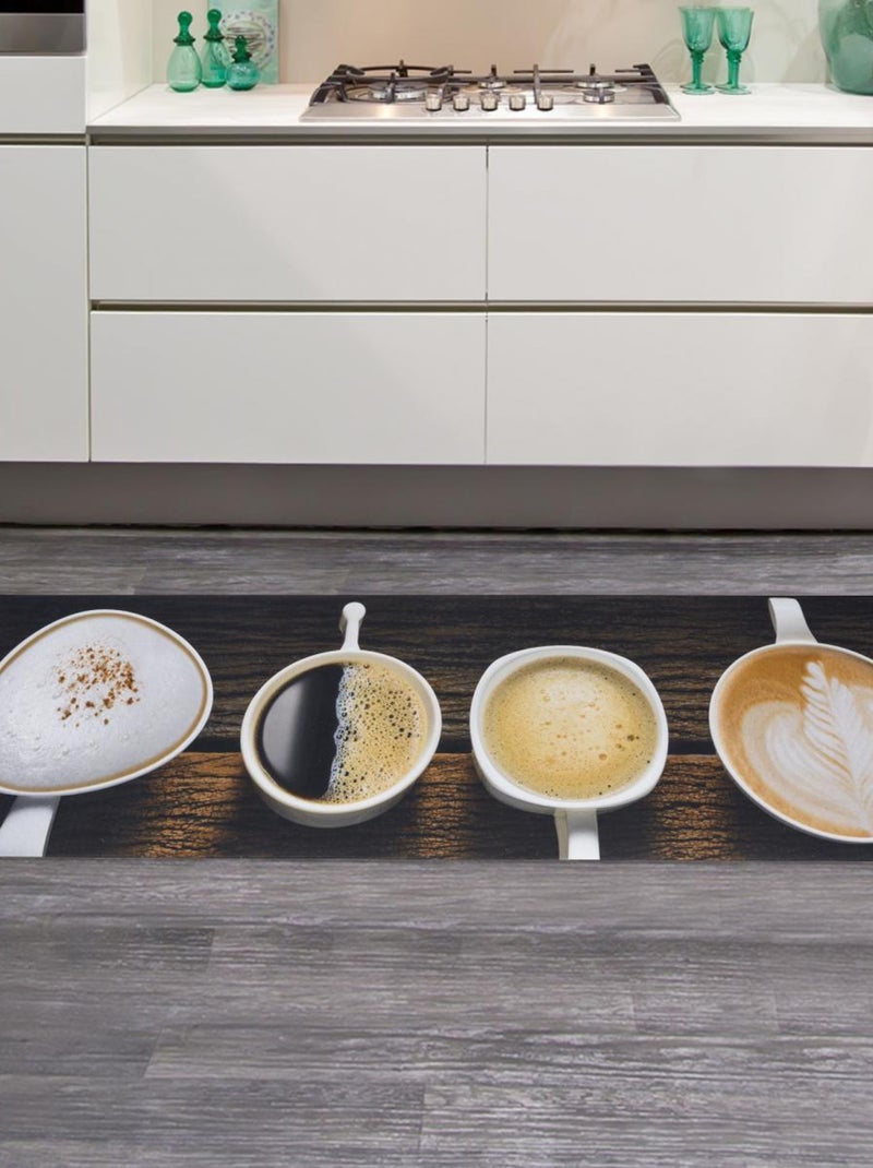 Tapis de cuisine en PVC motif fresque KITMILK Marron - Kiabi