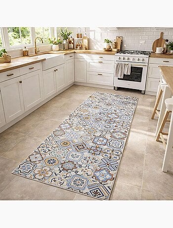 Tapis de cuisine en PVC motif géométrique PKIT