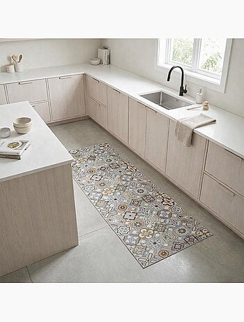 Tapis de cuisine en PVC motif géométrique PKIT