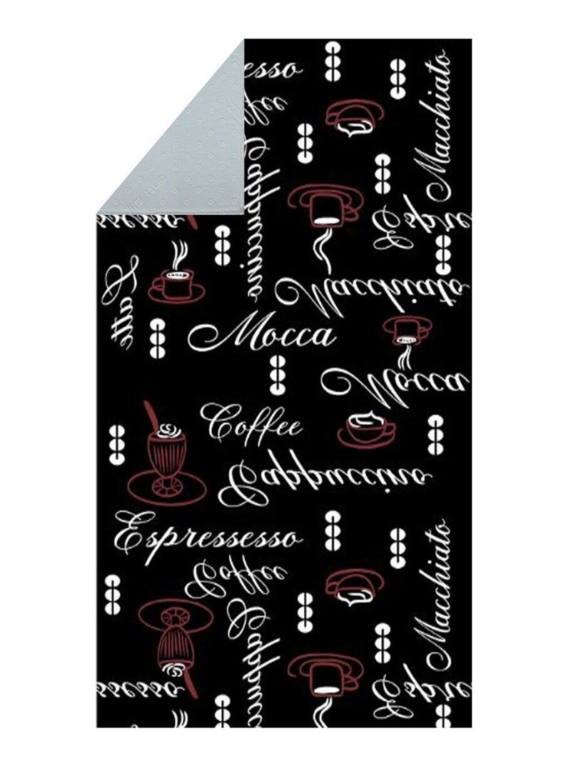 Tapis de cuisine ESPRESSO Noir Noir - Kiabi