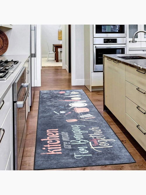 Tapis de cuisine "family together" - 50x180 / noir - Kiabi Tapis de cuisine "family together" - 50x180 / noir - Kiabi
