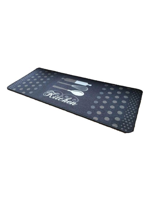 Tapis De Cuisine Gris Motif Kitchen - Kiabi