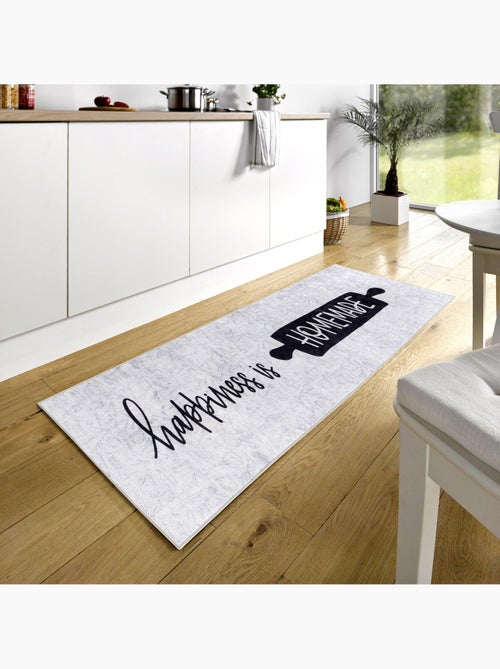 Tapis de cuisine "happiness is homemade" - 50x180 / gris - Kiabi Tapis de cuisine "happiness is homemade" - 50x180 / gris - Kiabi