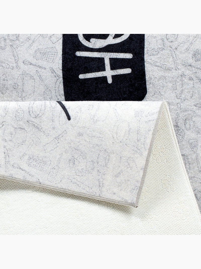 Tapis de Cuisine "Happiness is Homemade" - 50x180 / Gris Gris - Kiabi
