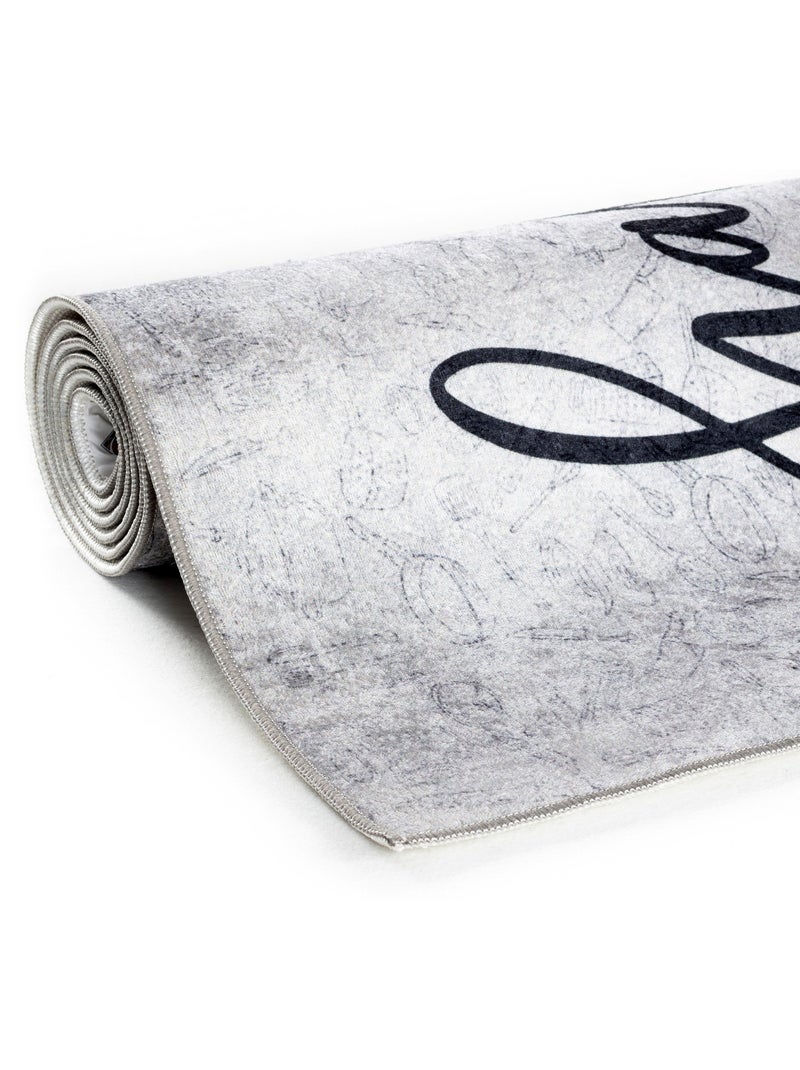 Tapis de Cuisine "Happiness is Homemade" - 50x180 / Gris Gris - Kiabi