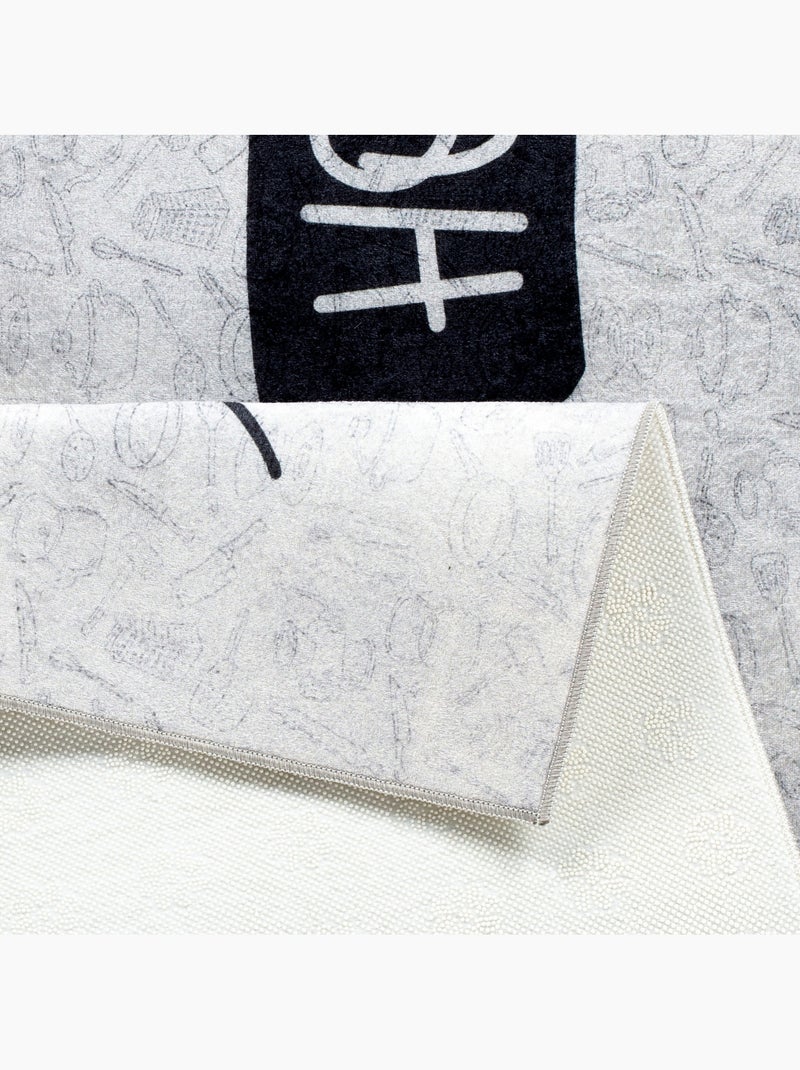 Tapis de Cuisine “Happiness is Homemade” Gris - Kiabi