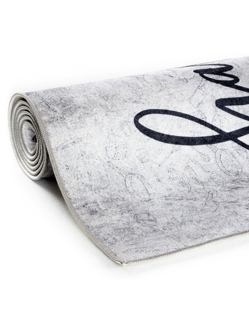 Tapis de Cuisine “Happiness is Homemade” Gris - Kiabi