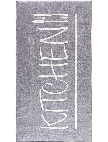 Tapis de Cuisine "KITCHEN" Gris/Blanc - 80x200 / Gris