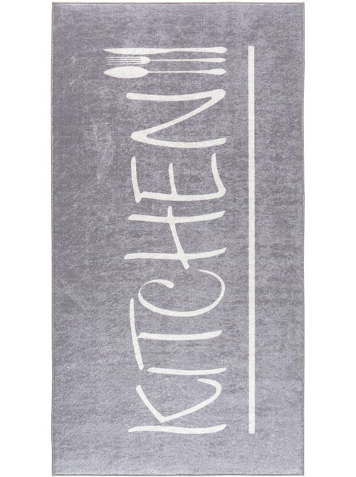 Tapis de cuisine "kitchen" gris/blanc - 80x200 / gris - Kiabi Tapis de cuisine "kitchen" gris/blanc - 80x200 / gris - Kiabi