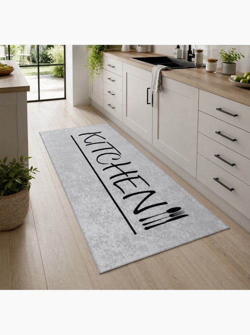 Tapis de Cuisine “KITCHEN” Gris/Noir - Kiabi Tapis de Cuisine “KITCHEN” Gris/Noir - Kiabi