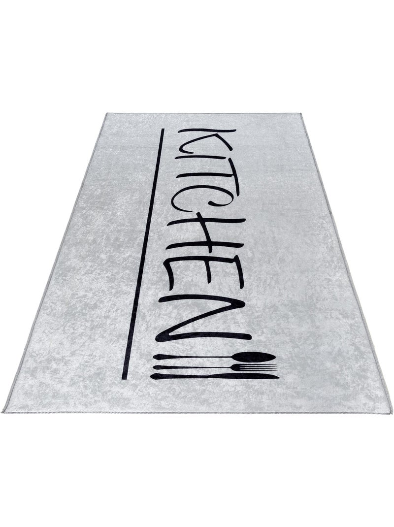 Tapis de Cuisine “KITCHEN” Gris/Noir Gris - Kiabi