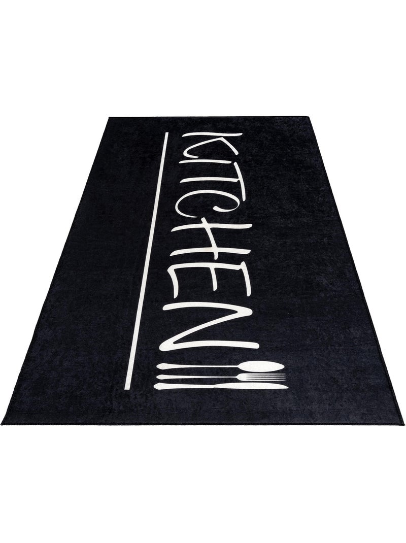 Tapis de Cuisine “KITCHEN” Noir Noir - Kiabi