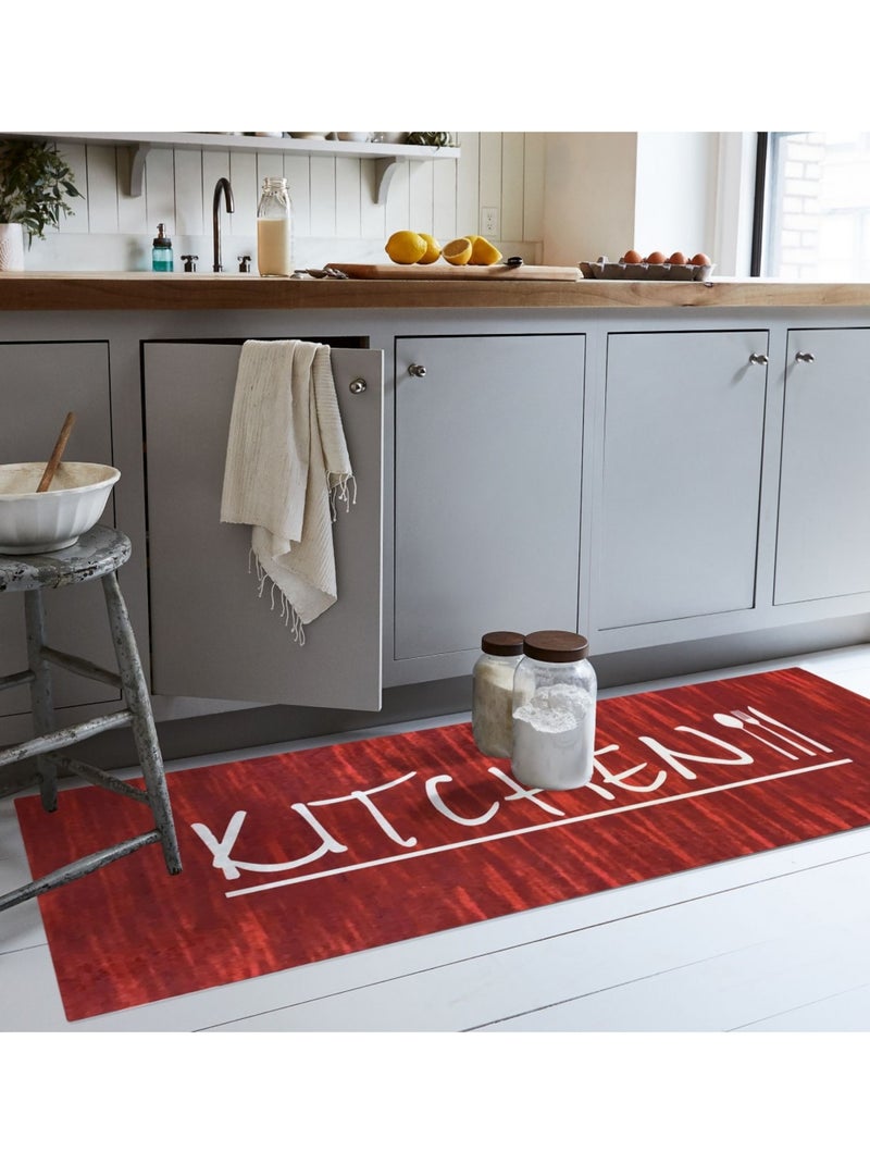 Tapis de cuisine KITCHEN Rouge - Kiabi